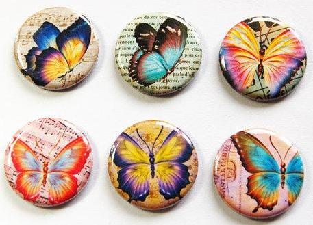 Butterflies Close Up Set of Six Magnets - Kelly's Handmade
