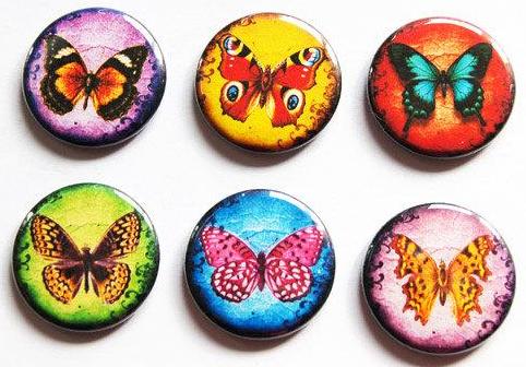 Butterfly Magnets Set of Six Magnets - Kelly's Handmade