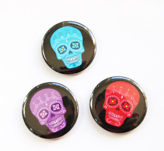 Sugar Skull Set of Six Magnets - Kelly's Handmade