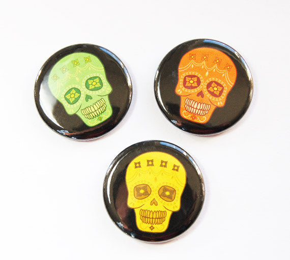 Sugar Skull Set of Six Magnets - Kelly's Handmade