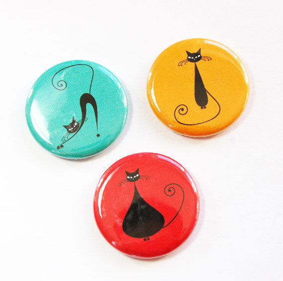 Colorful Cats Set of Six Magnets - Kelly's Handmade