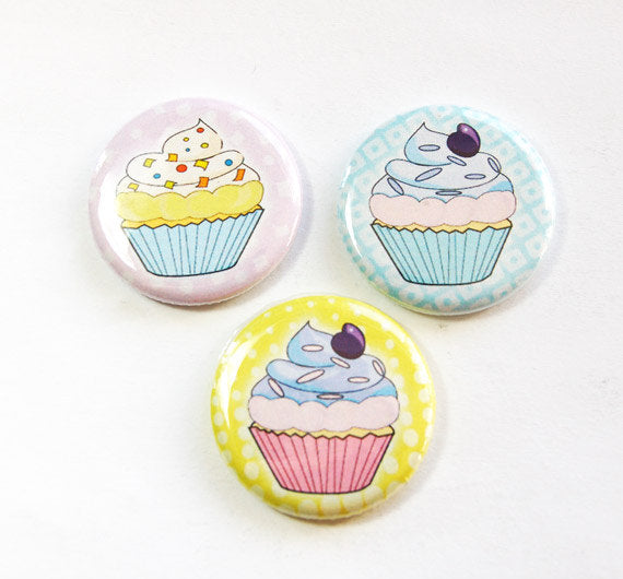 Cupcake Crazy Set of Six Magnets - Kelly's Handmade