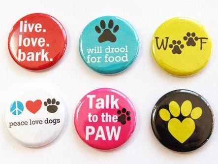 Dog Chuckles Set of Six Magnets - Kelly's Handmade