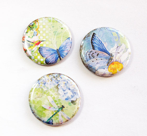 Butterflies, Hummingbirds & Dragonflies Set Of Six Magnets - Kelly's Handmade