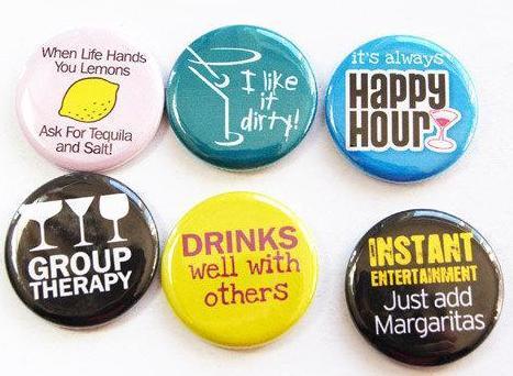 Happy Hour Set Of Six Magnets - Kelly's Handmade