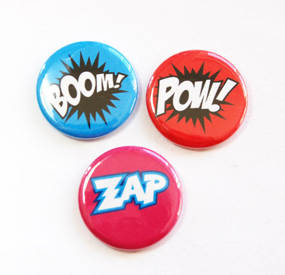 Comic Book Fun Set of Six Magnets - Kelly's Handmade