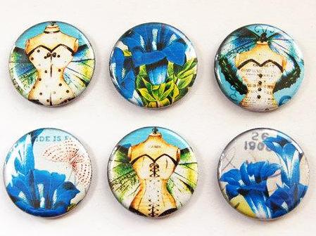 Abstract Fairy Set of Six Magnets - Kelly's Handmade