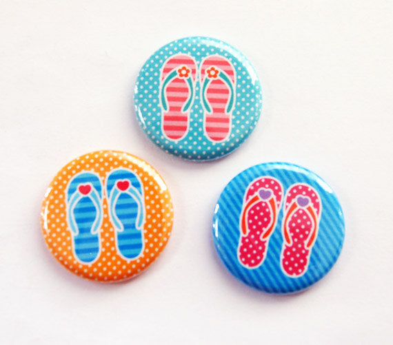 Flip Flops Set of Six Magnets - Kelly's Handmade