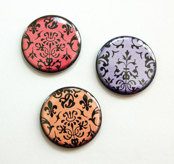 Damask Set of Six Magnets - Kelly's Handmade