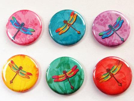 Dragonfly Brights Set of Six Magnets - Kelly's Handmade