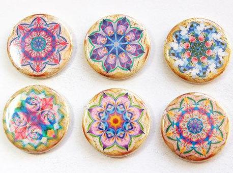 Mandala Magic Set of Six Magnets - Kelly's Handmade