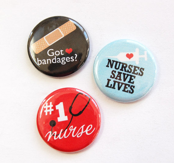 Nurses Save Lives Set Of Six Magnets - Kelly's Handmade