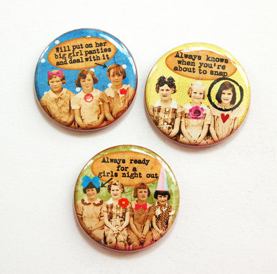 Funny Girlfriends Set of Six Magnets #3 - Kelly's Handmade