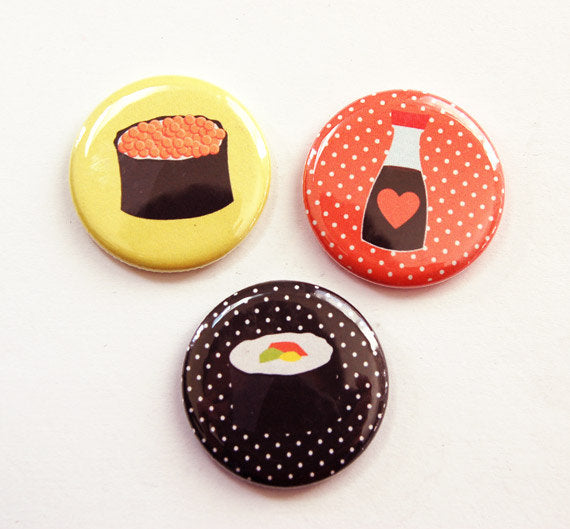 Sushi Set of Six Magnets - Kelly's Handmade