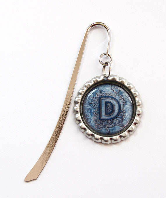 Denim Blue Monogram Bookmark - Kelly's Handmade
