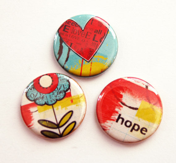 Love Hope Imagine Set of Six Magnets - Kelly's Handmade