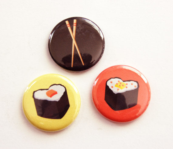 Sushi Set of Six Magnets - Kelly's Handmade