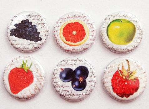 Fruit Set of Six Magnets Bright Colors - Kelly's Handmade