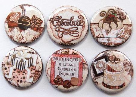 Chocolate Treats Set of Six Magnets - Kelly's Handmade