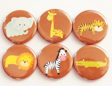 Animals Set of Six Magnets in Brown - Kelly's Handmade