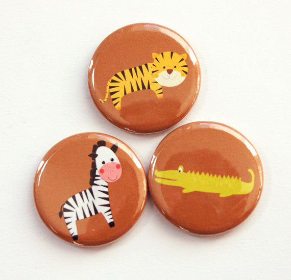 Animals Set of Six Magnets in Brown - Kelly's Handmade