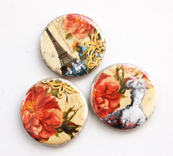 Paris & Marie Antoinette Set of Six Magnets - Kelly's Handmade