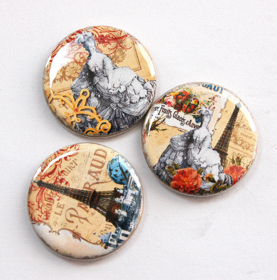 Paris & Marie Antoinette Set of Six Magnets - Kelly's Handmade