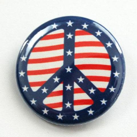 Peace Sign Stars & Stripes Pin - Kelly's Handmade