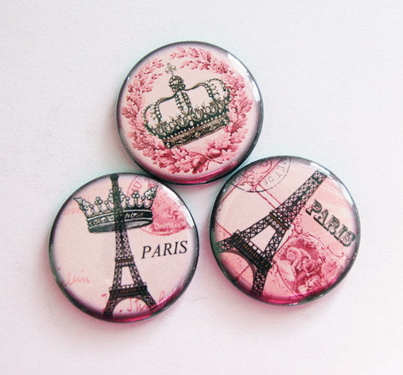 Paris in Pink Set of Six Magnets - Kelly's Handmade