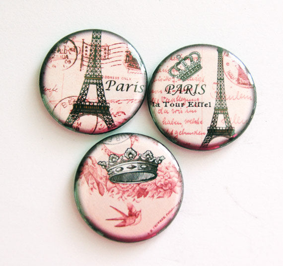 Paris in Pink Set of Six Magnets - Kelly's Handmade