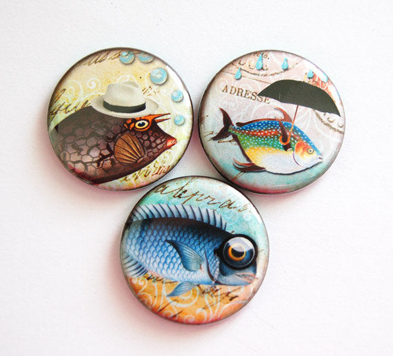 Fish Fun Set of Six Magnets - Kelly's Handmade