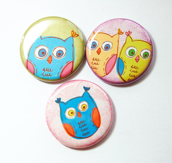 Owls Set Of Six Magnets - Kelly's Handmade