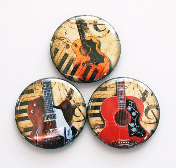 Guitar Music Set Of Six Magnets - Kelly's Handmade