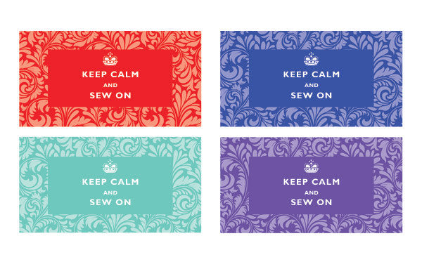 Keep Calm Sew On Needle Case Damask - Available in 4 Colors - Kelly's Handmade