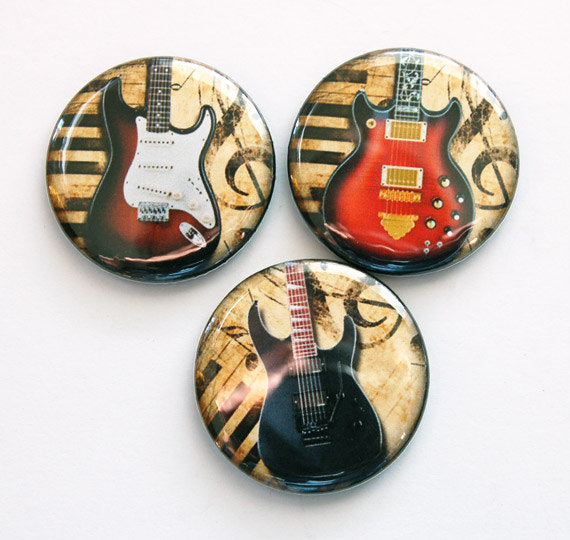 Guitar Music Set Of Six Magnets - Kelly's Handmade