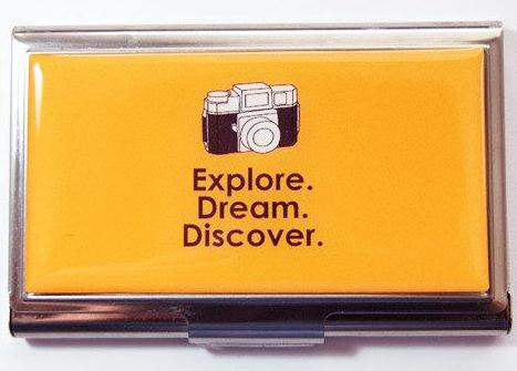 Photography Business Card Case in Orange - Kelly's Handmade