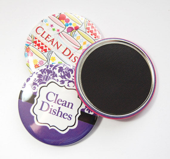 Damask Clean Dishes Dishwasher Magnet in Purple - Kelly's Handmade