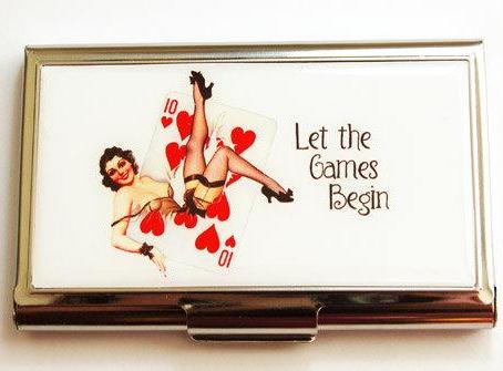 Let The Games Begin Business Card Case - Kelly's Handmade