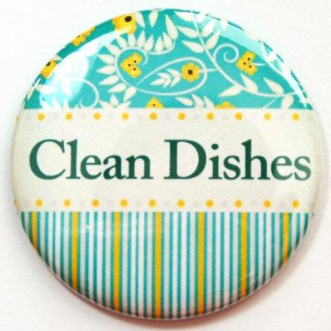 Flowers & Stripes Clean Dishes Dishwasher Magnet in Green - Kelly's Handmade