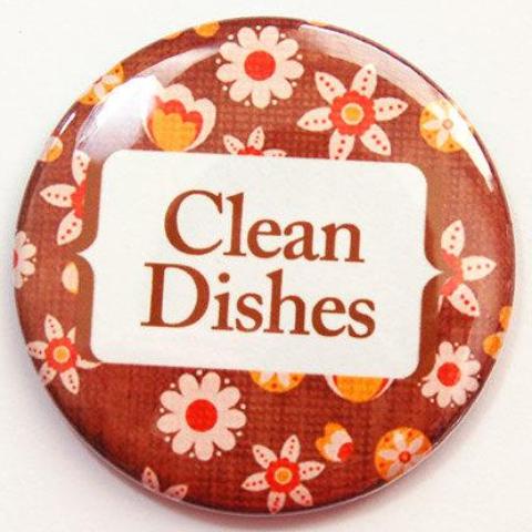 Floral Clean Dishes Dishwasher Magnet in Brown - Kelly's Handmade