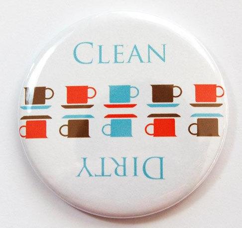Cups Clean & Dirty Dishwasher Magnet - Kelly's Handmade