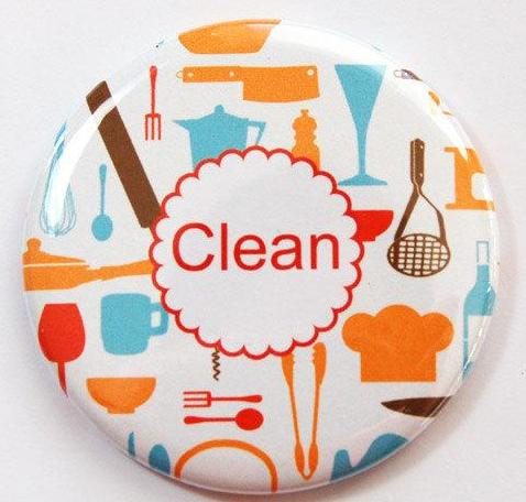 Retro Kitchen Clean Dishes Dishwasher Magnet - Kelly's Handmade