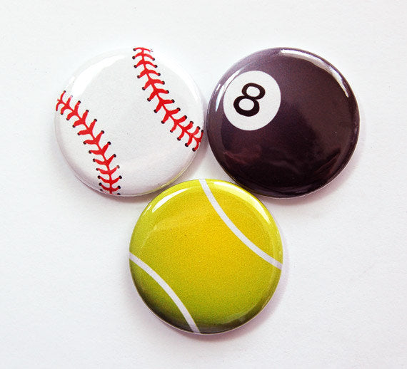Sports Balls Set of Six Magnets - Kelly's Handmade