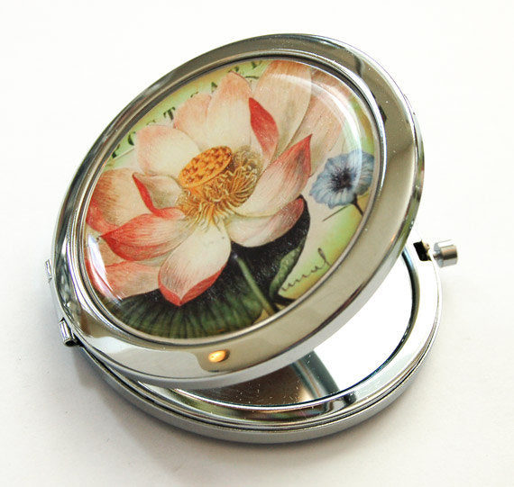 Floral Pastel Colors Compact Mirror - Kelly's Handmade