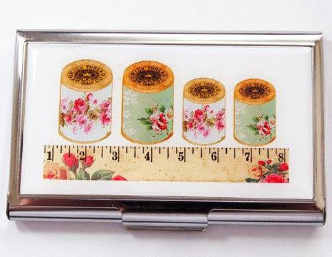 Measure Tape & Thread Sewing Needle Case in Pastel Colors - Kelly's Handmade