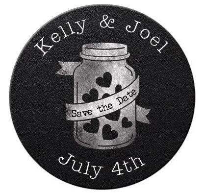 Mason Jar Hearts Save The Date Magnets - Kelly's Handmade