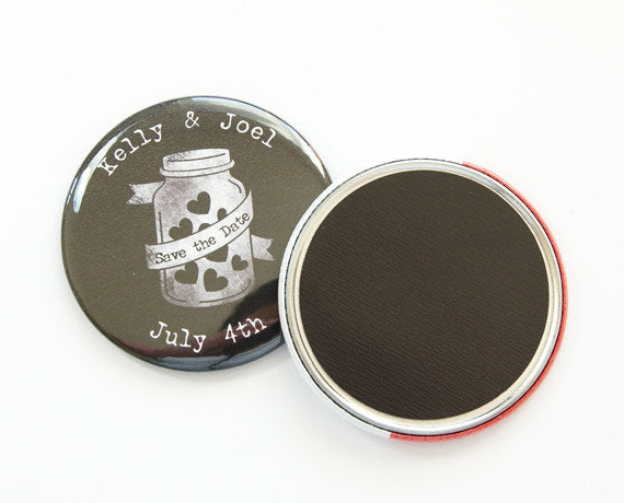 Mason Jar Hearts Save The Date Magnets - Kelly's Handmade