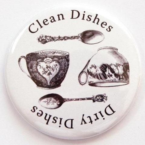Cups & Spoons Clean/Dirty Dishwasher Magnet - Kelly's Handmade