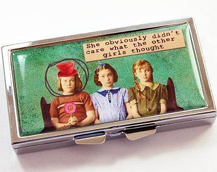 She Didn't Care Funny 7 Day Pill Case - Kelly's Handmade