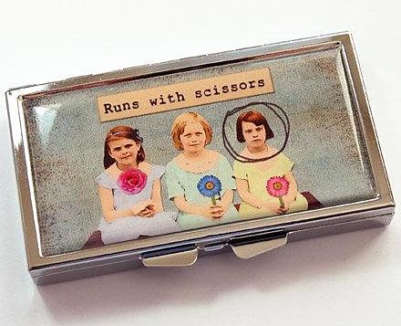 Runs With Scissors 7 Day Pill Case - Kelly's Handmade